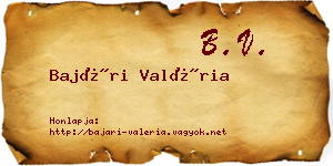 Bajári Valéria névjegykártya